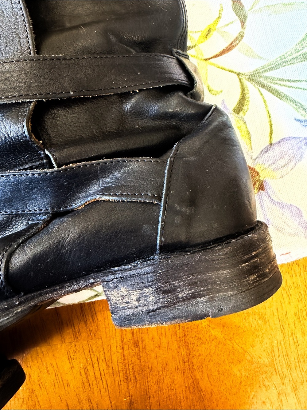 Fiorentini + Baker Eternity Tall Buckle Boots Distressed Black 37.5 GUC - Picture 3 of 7